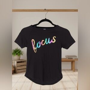 Girls Black “Focus” Tee – Size Small (6–6X)